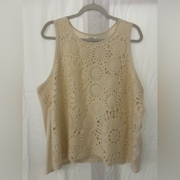Maurices Crochet Front Tank - “Almond Cream” - Picture 5 of 10